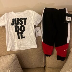 Nike Black and Red Matching Jogger Set